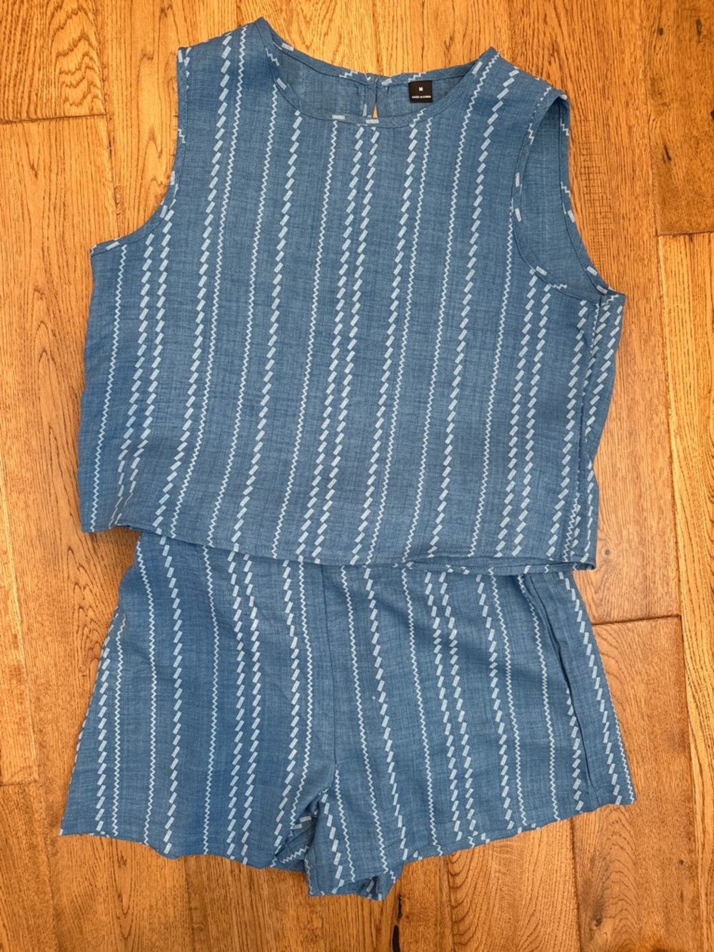 SHEIN Blue Patterned Casual Set Size Medium